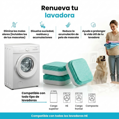 Pastillas Limpiadoras de Lavadora CleanWash Pro | 24 Unidades