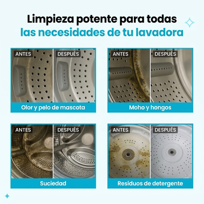 Pastillas Limpiadoras de Lavadora CleanWash Pro® | 24 Unidades